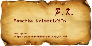 Paschke Krisztián névjegykártya